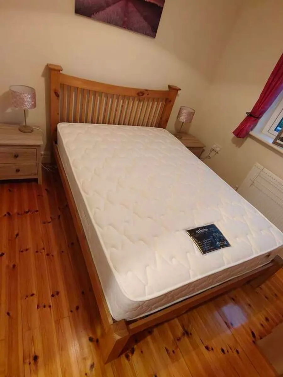 Double Pine bed and Athens 1000 mattress L@@K - Image 1