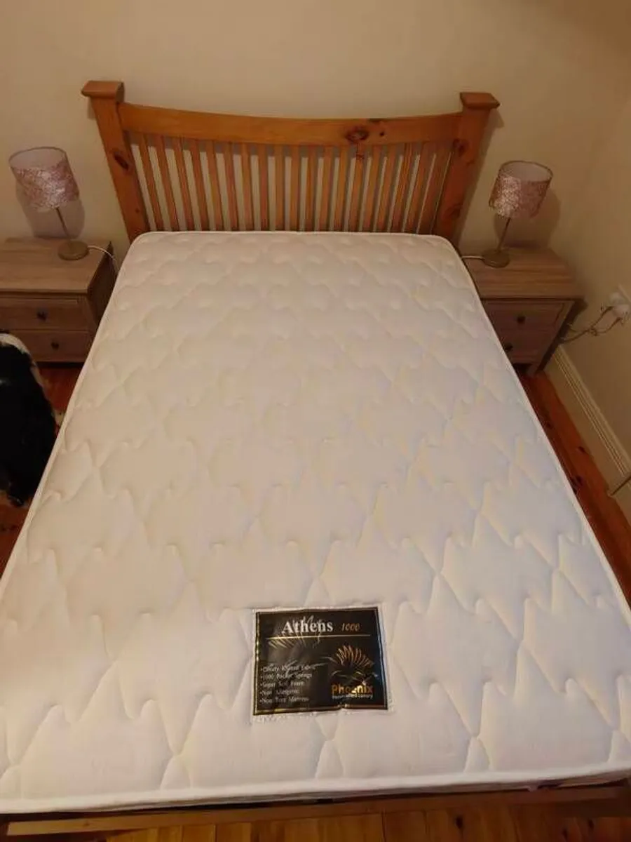 Double Pine bed and Athens 1000 mattress L@@K - Image 2