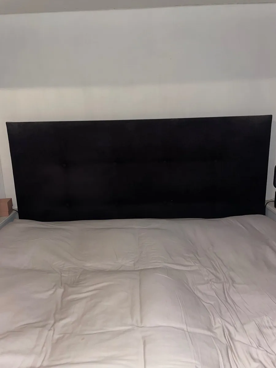 Bed frame - charcoal suede - Image 1