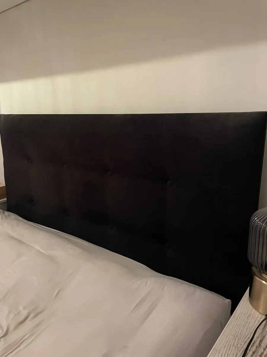 Bed frame - charcoal suede - Image 2