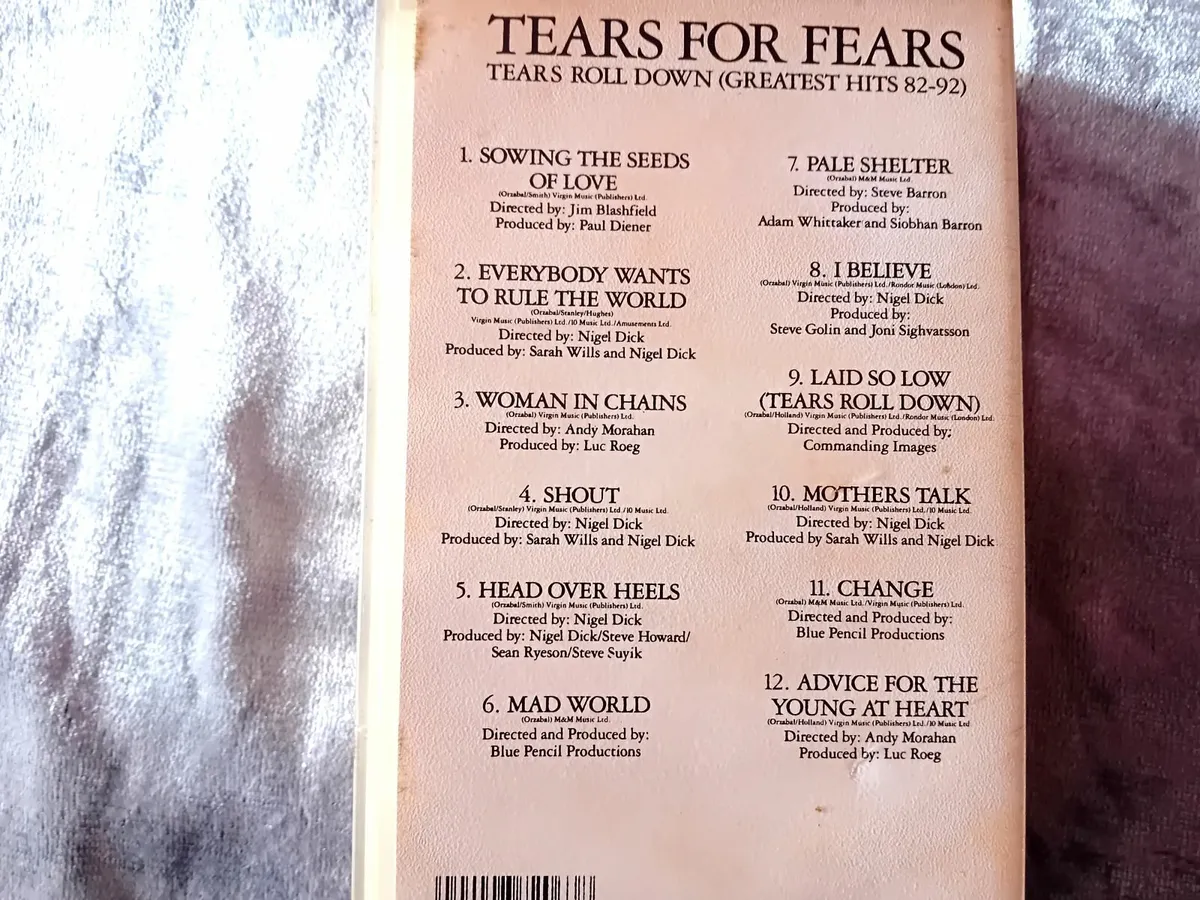 TEARS FOR FEARS   GREATEST HITS  82 / 92  VHS - Image 3