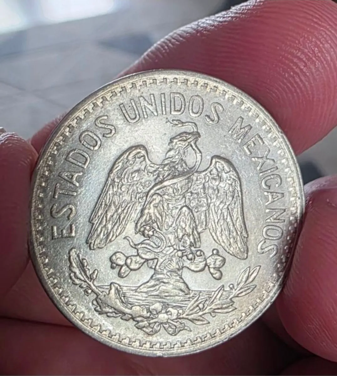 1917 50 silver mexican centavos coin - Image 2
