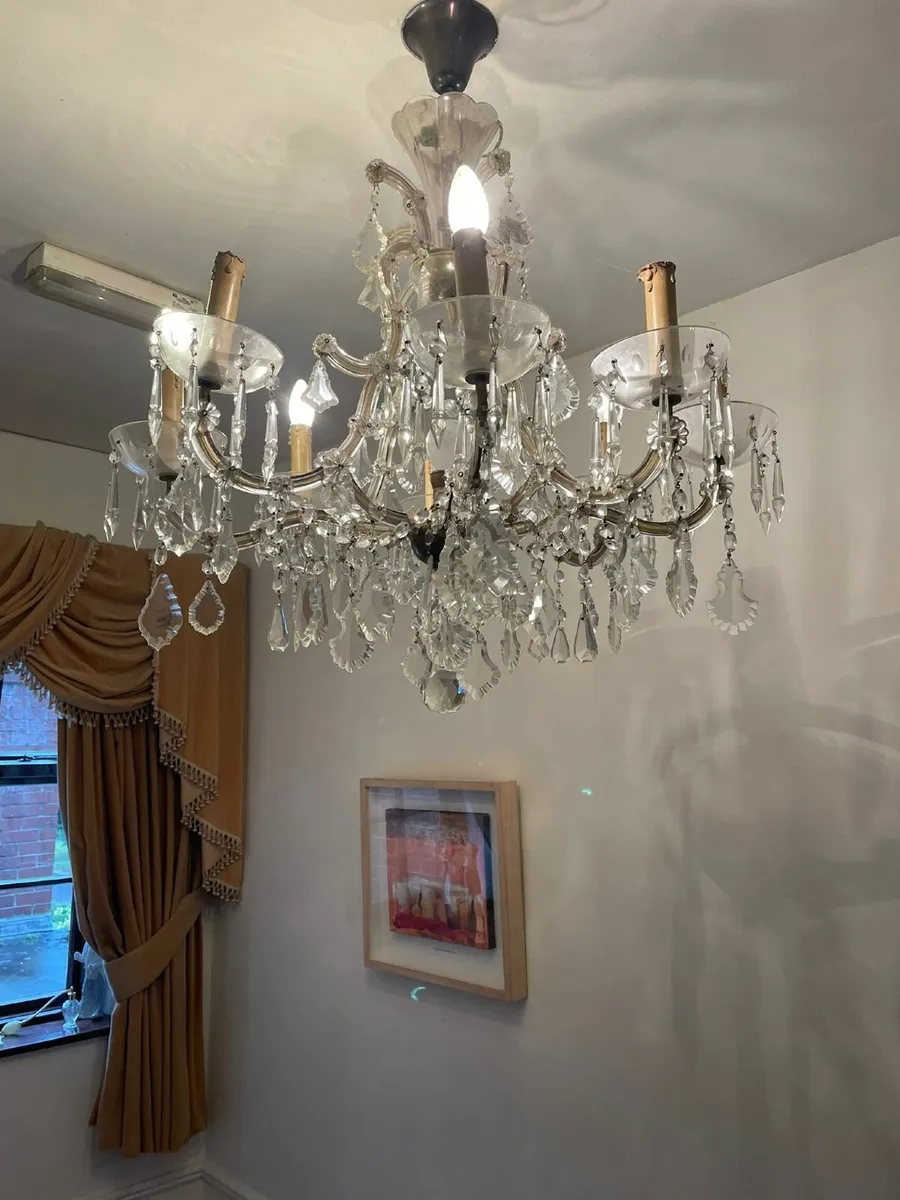 Cut Glass Chandelier - Image 2