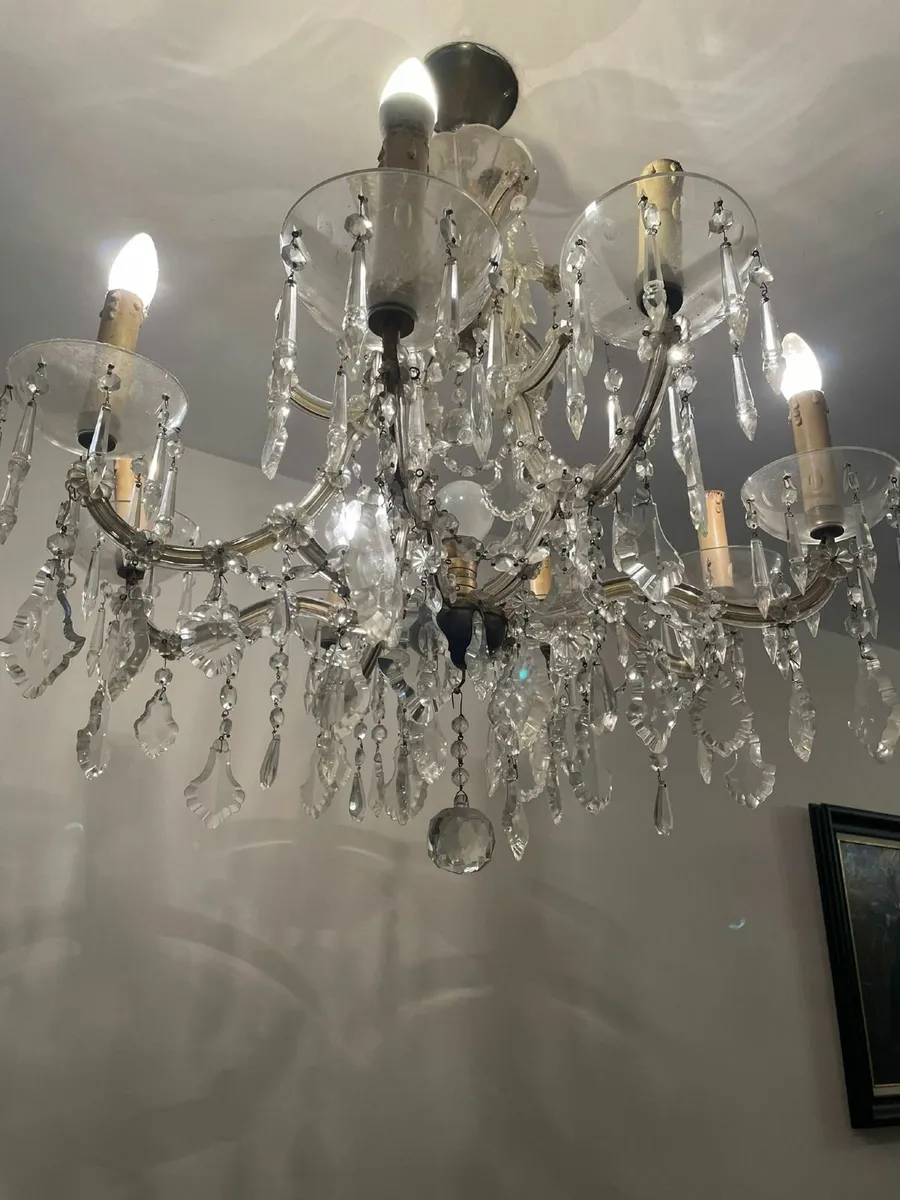Cut Glass Chandelier - Image 1