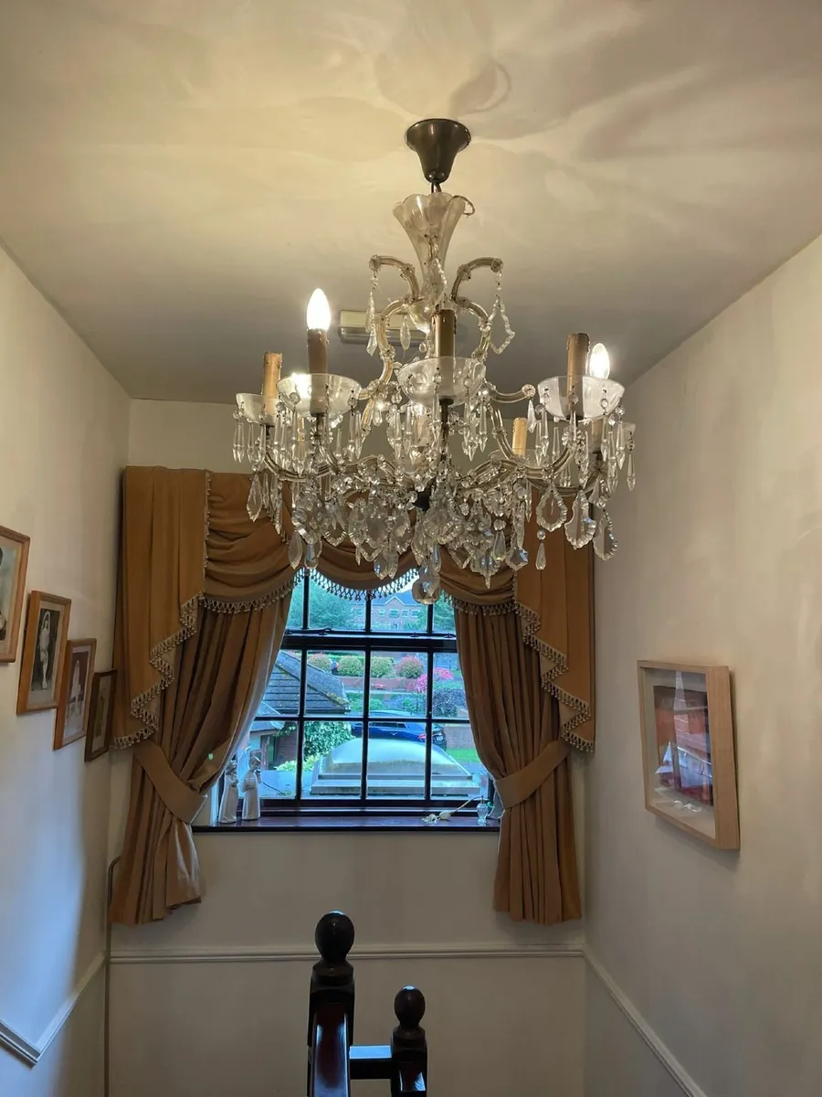 Cut Glass Chandelier - Image 3