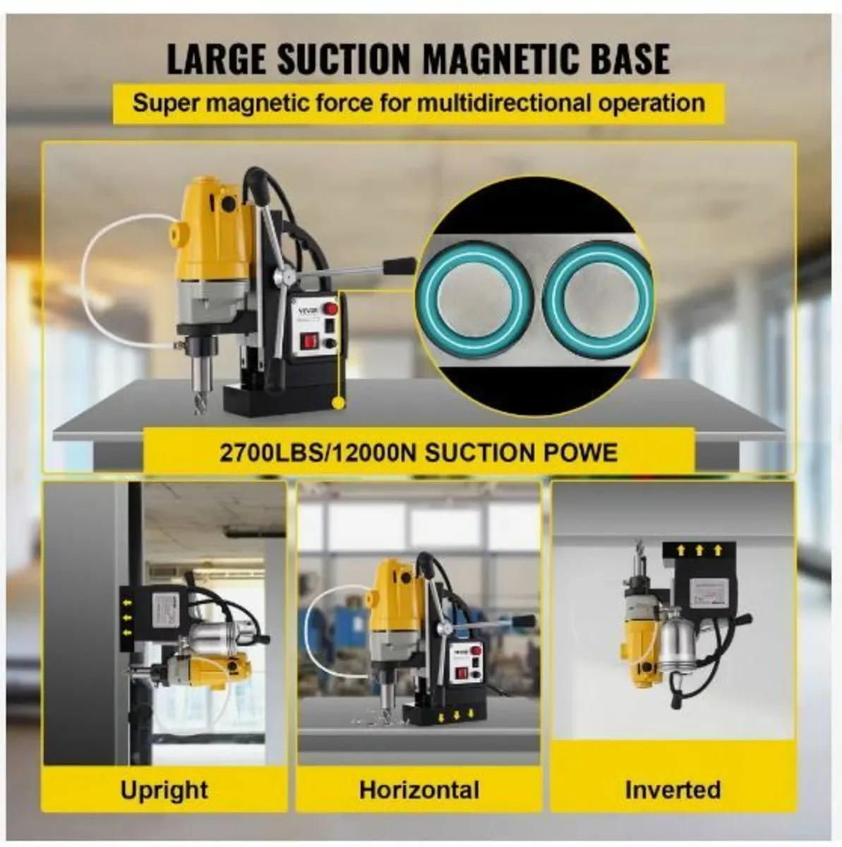 1100W Magnetic Drill Press 12000 N Magnet - Image 3