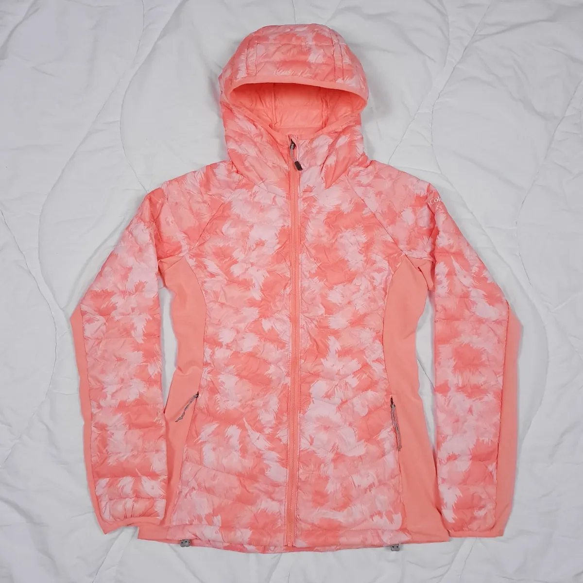 Columbia Orange Powder Lite Hooded Puffer Jacket M - Image 1