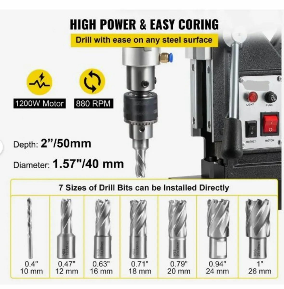 Magnetic Drill, 1100W 4 cm Boring Diameter - Image 4