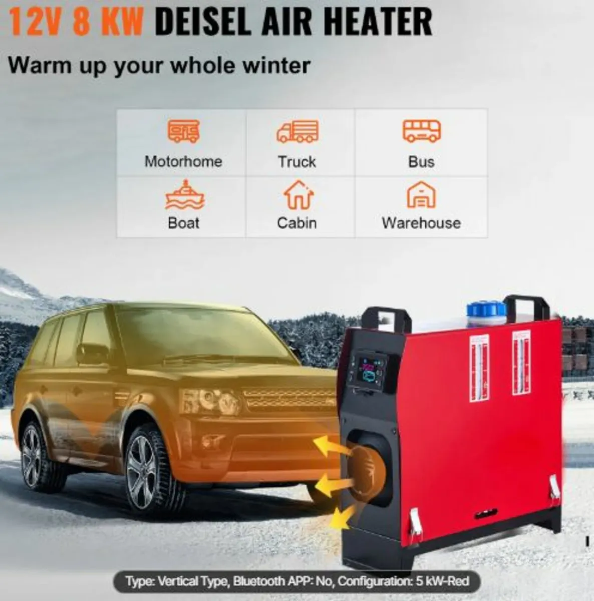 12V 5KW Diesel Heater, All-in-One Air Diesel Heat - Image 2