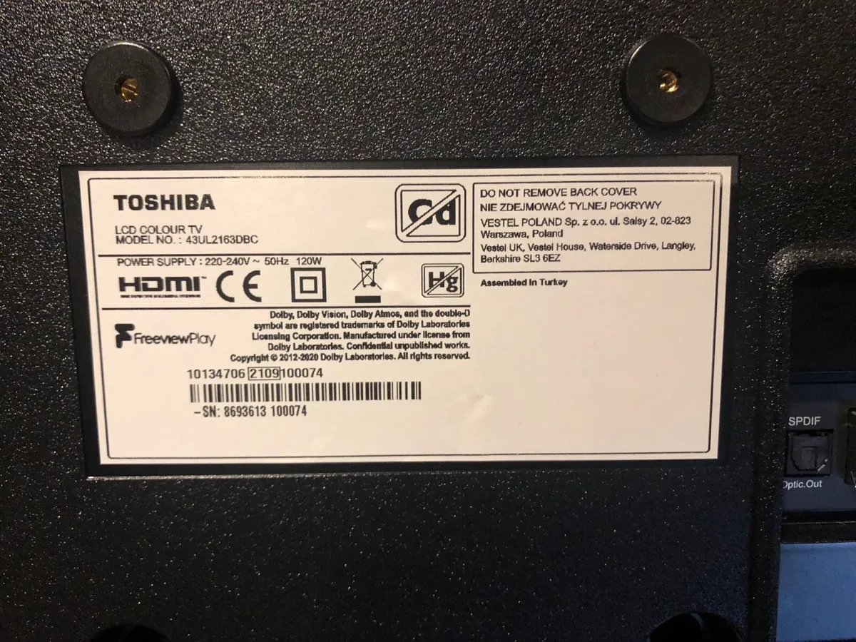 Toshiba 43 inch smart TV - Image 3