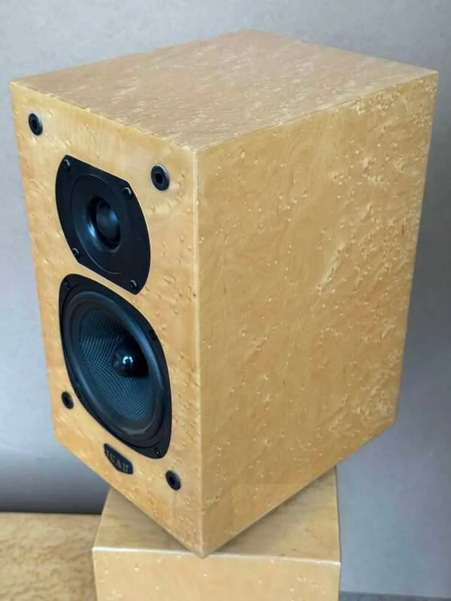 Quad 77-11L stereo speaker pair - piano gloss maple finish - Image 1