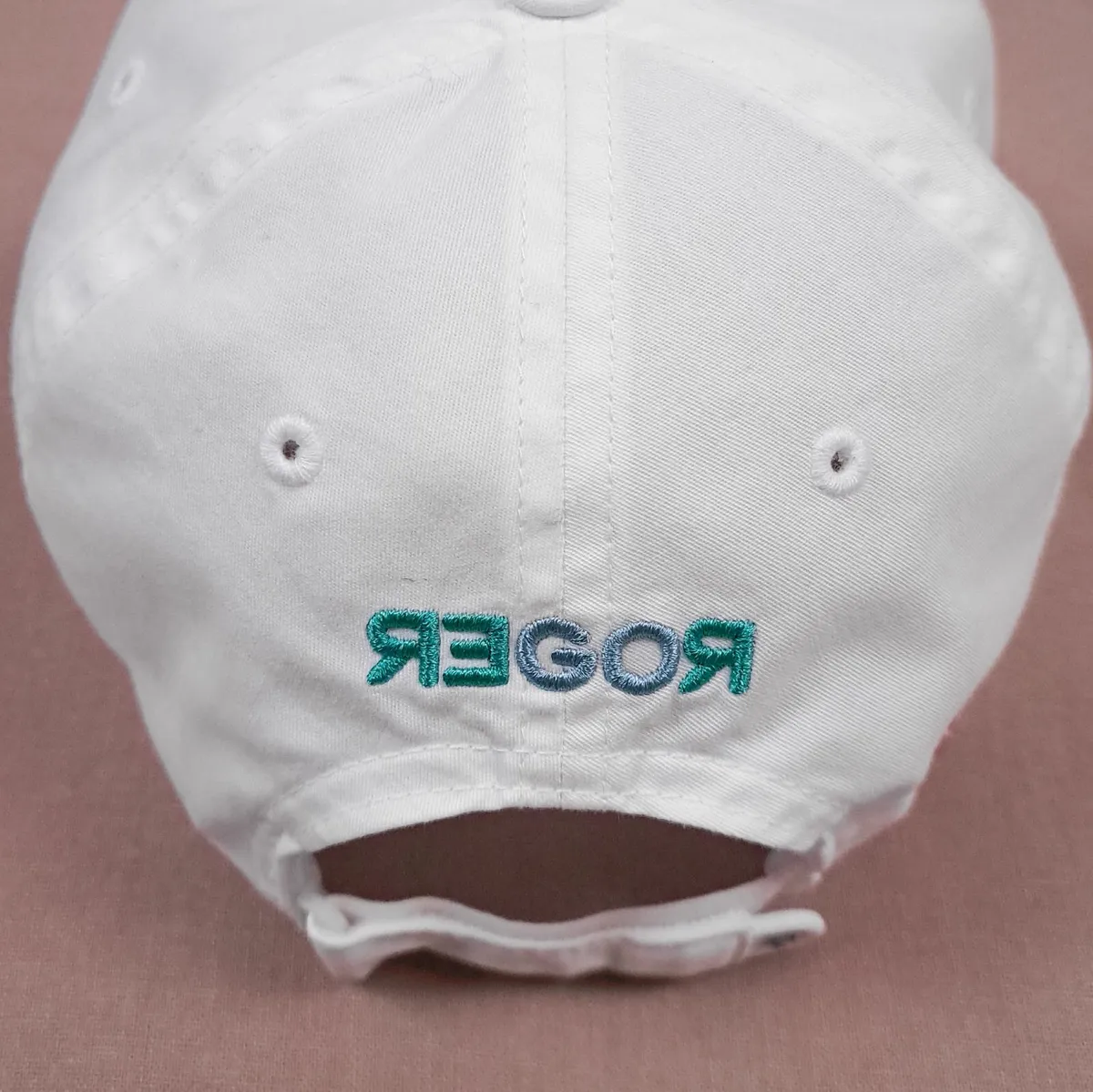Uniqlo White Roger Federer RF Cap Wimbledon 2021 - Image 3