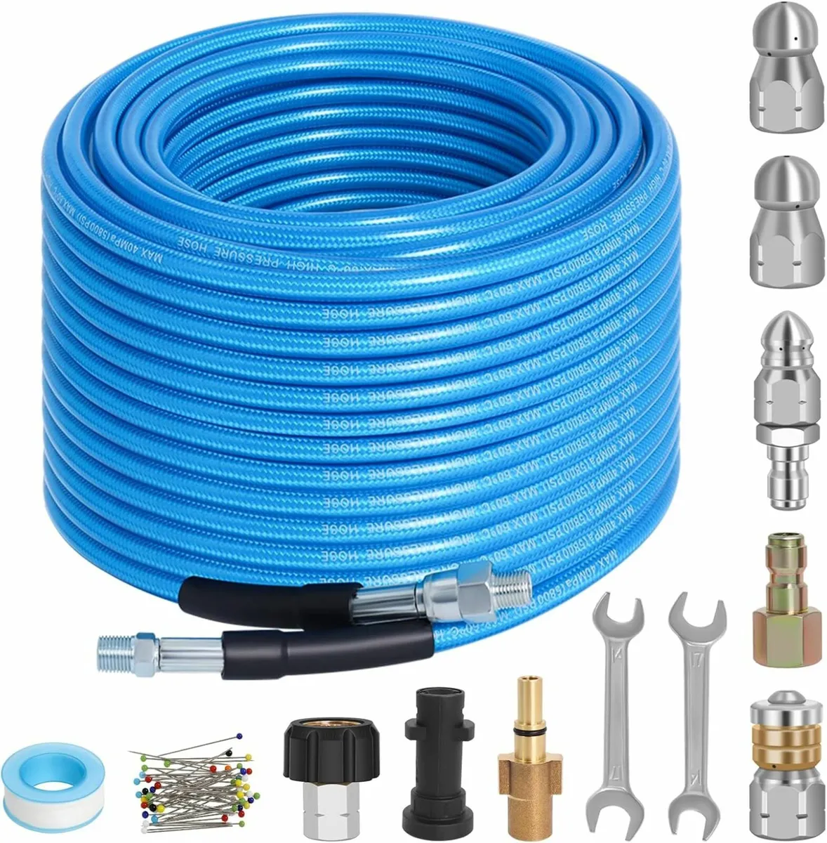 15M High Pressure Washer Hose Kit Compatible with