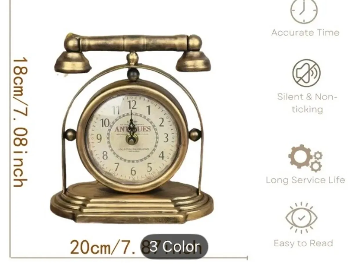 Telephone shaped clock free postage - Image 2