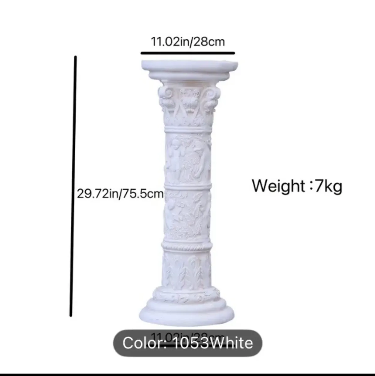 Roman style pillar plant stand free postage - Image 4