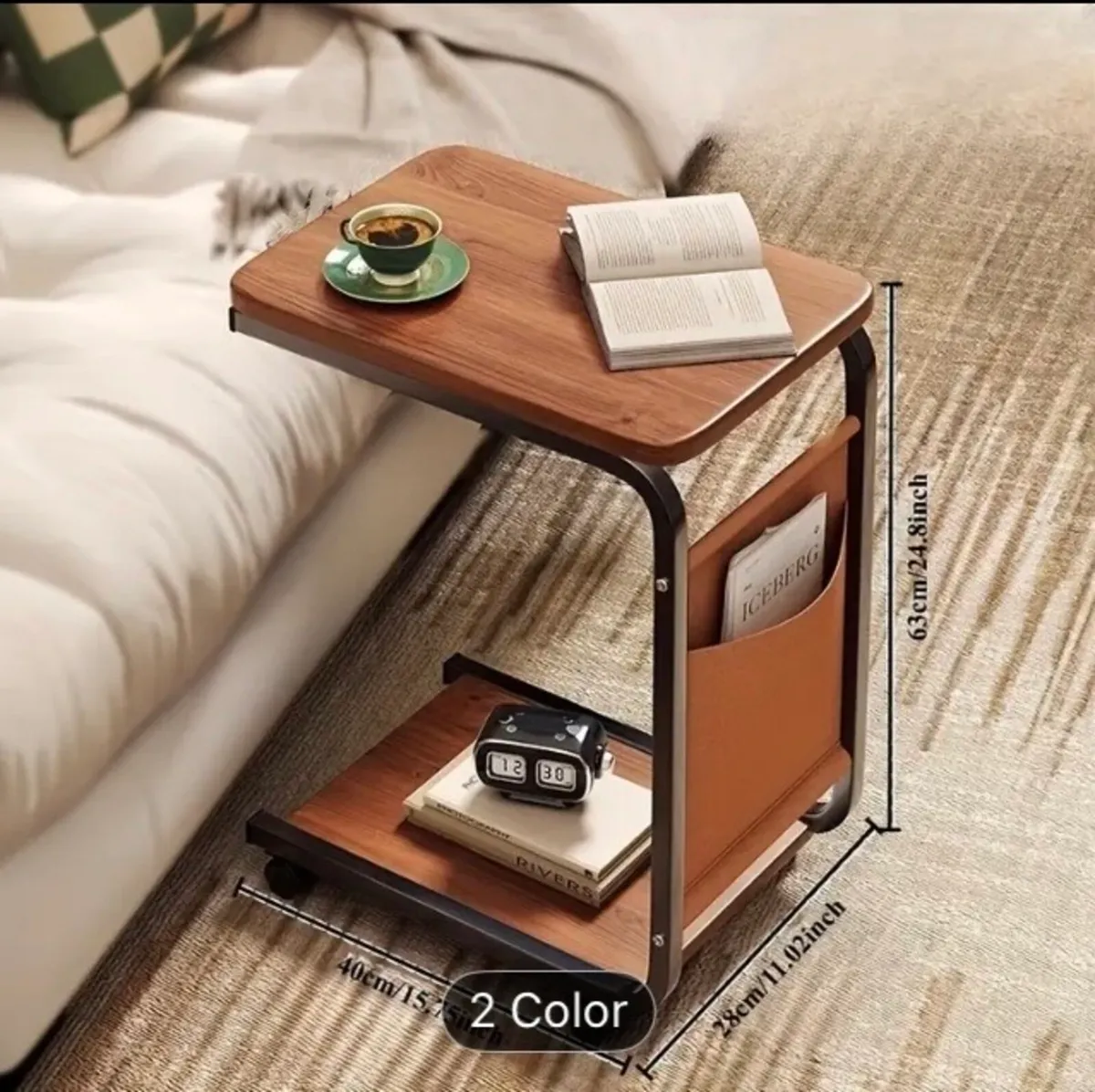 Rolling bedside table new free postage - Image 2