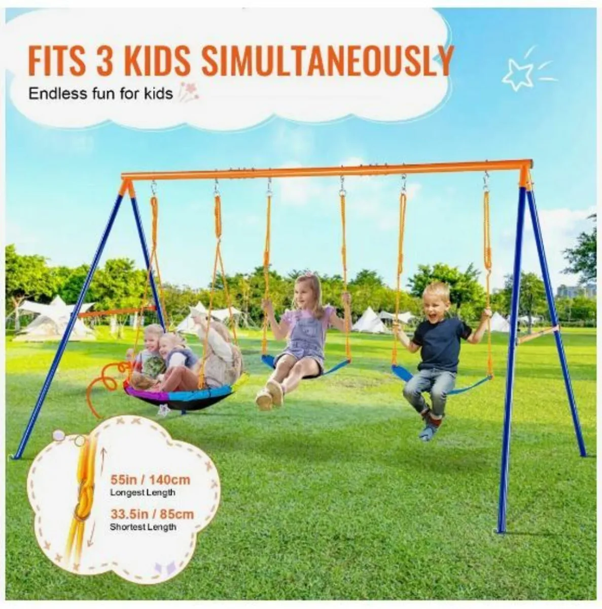 Swing Sets for Backyard, 600lbs Load Capacity - Image 4