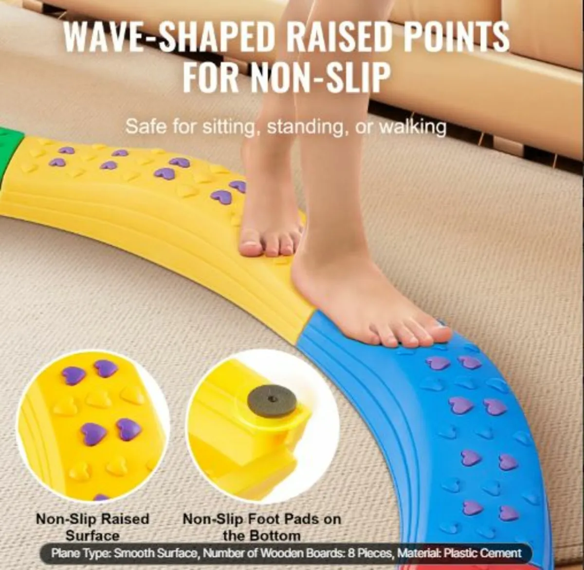 Balance Beam Stepping Stones,8PCS Toddler Balance - Image 3