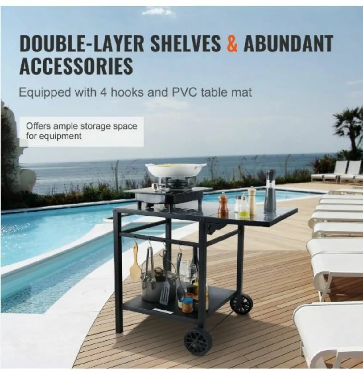 Outdoor Grill Dining Cart - Image 2
