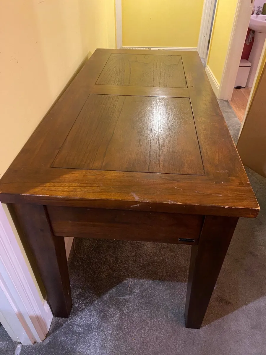 Office desk, 3 drawers. Mahogany. - Image 3