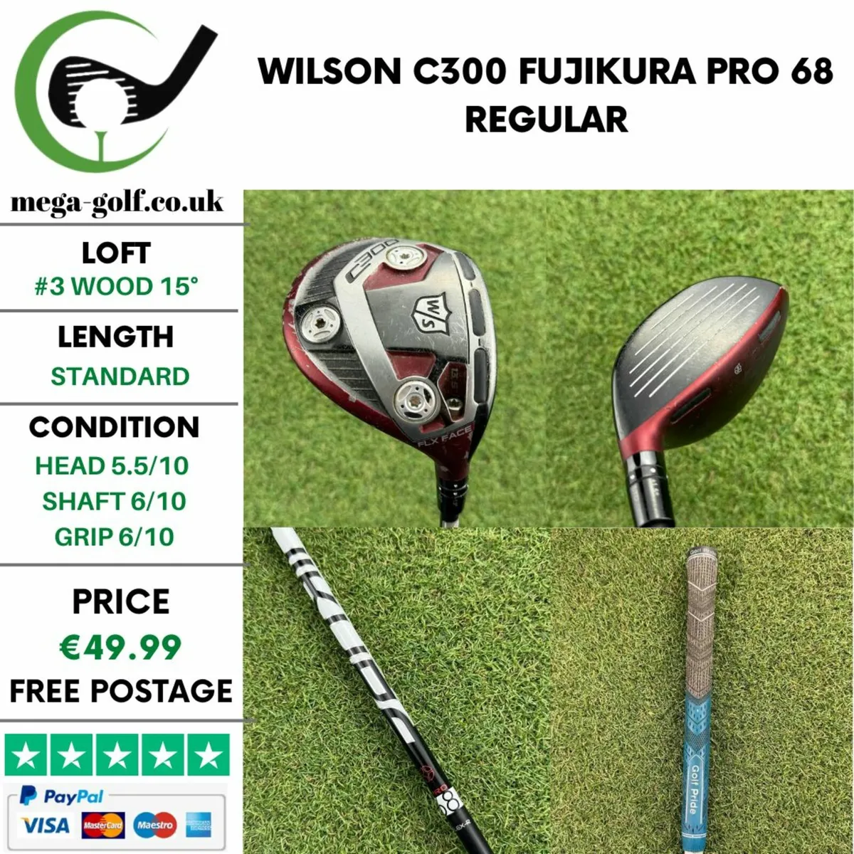 Wilson C300 #3 Wood 15° / Fujikura Pro 68 Regular - Image 1