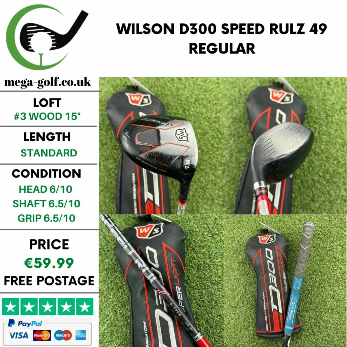 Wilson D300 #3 Wood 15° / Speed Rulz 49 Regular - Image 1