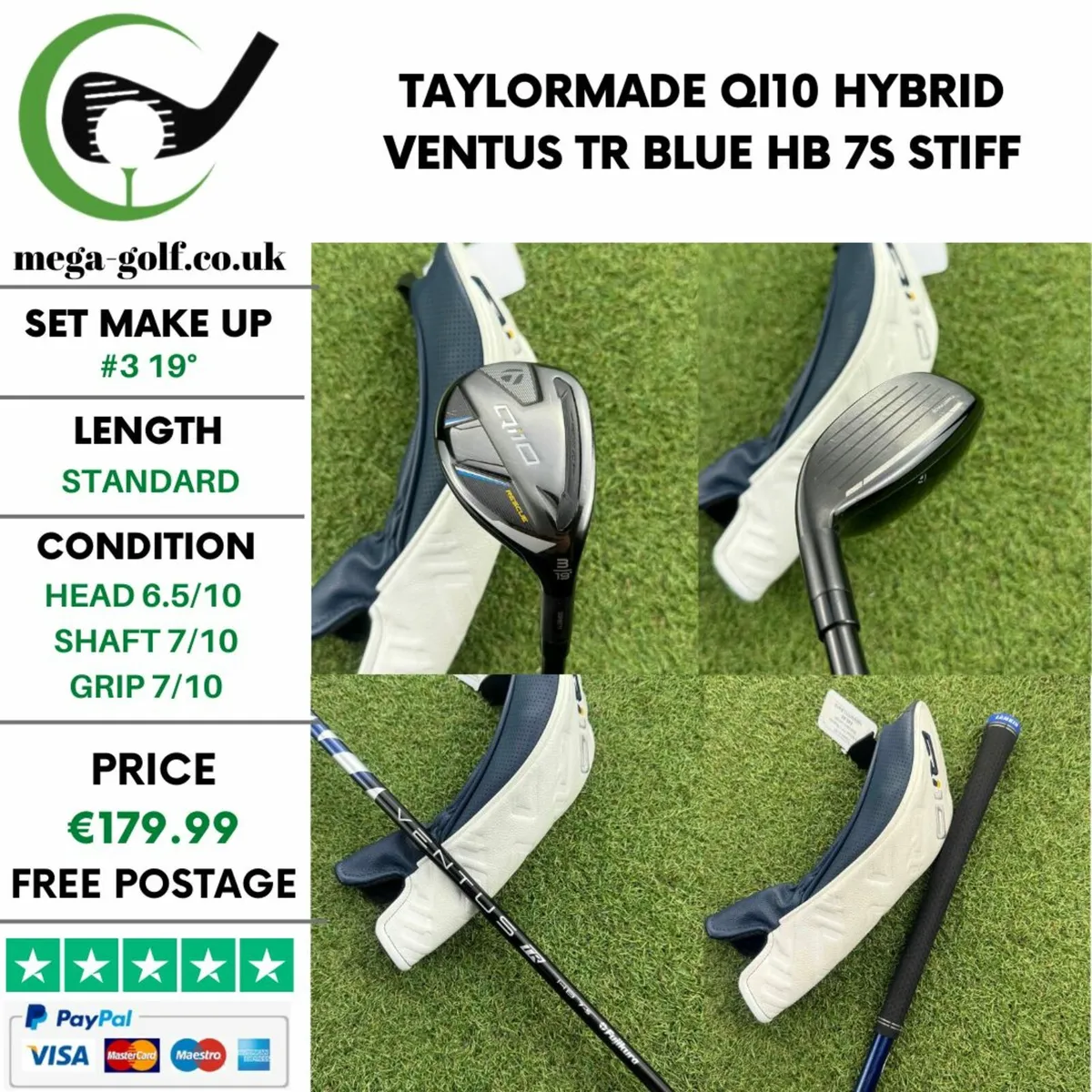 Taylormade Qi10 Hybrid / #3 19° / Stiff - Image 1