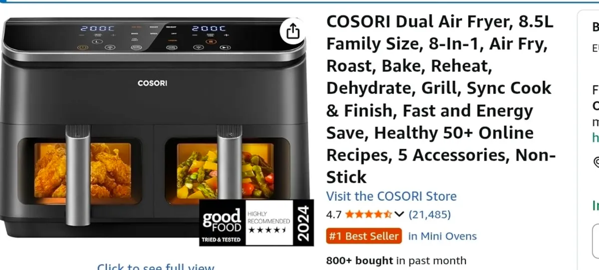 COSORI Dual Air Fryer, 8.5L Family Size - Image 1