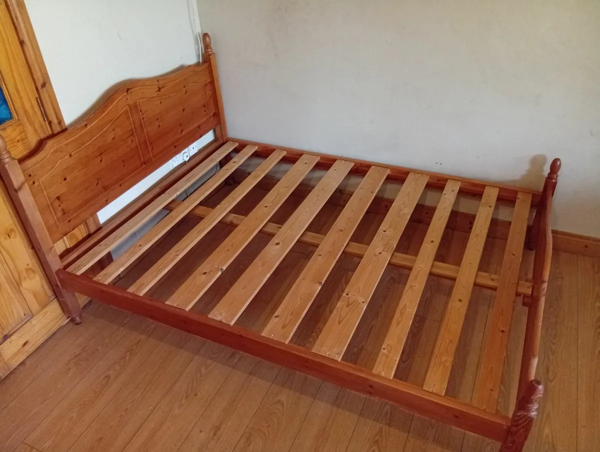 Pine Sturdy Quality double size bed frame - Image 1