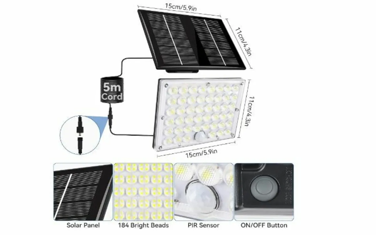 Pack of 2 Solar Lights for Outdoor - Image 2