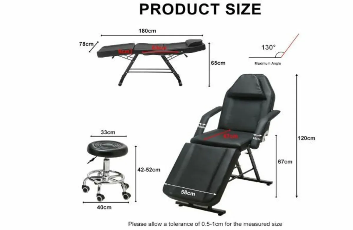 Massage Table Cosmetic Lounger Foldable - Image 1