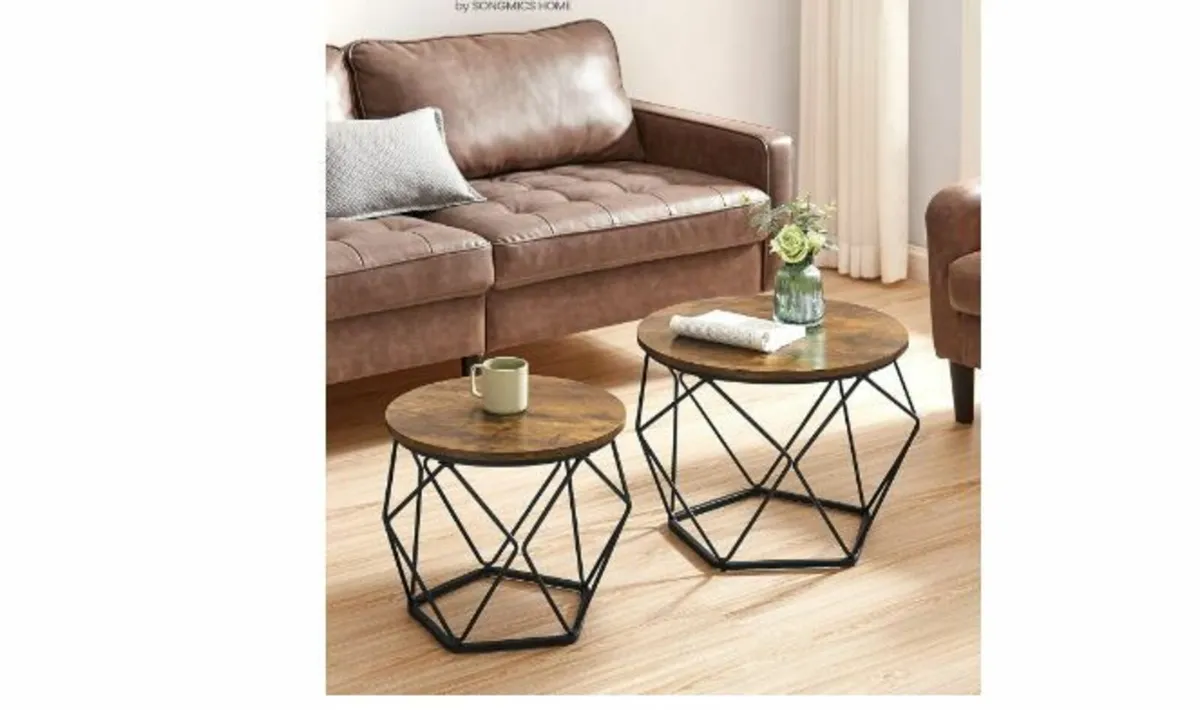 Round Coffee Table, Set of 2 - Image 1