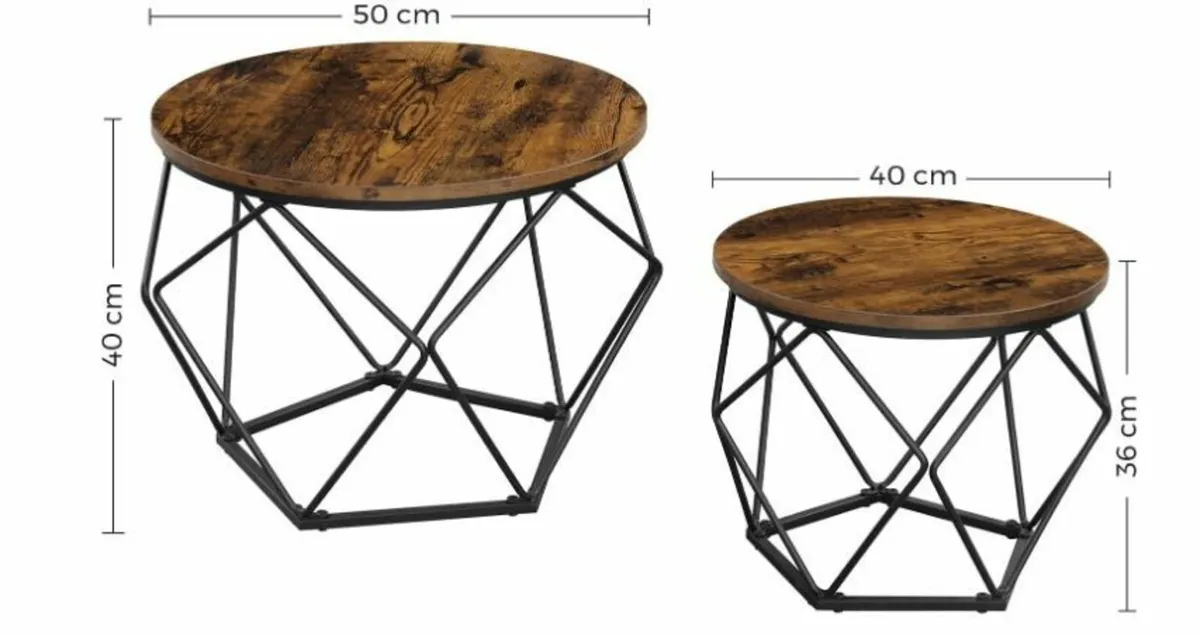 Round Coffee Table, Set of 2 - Image 2