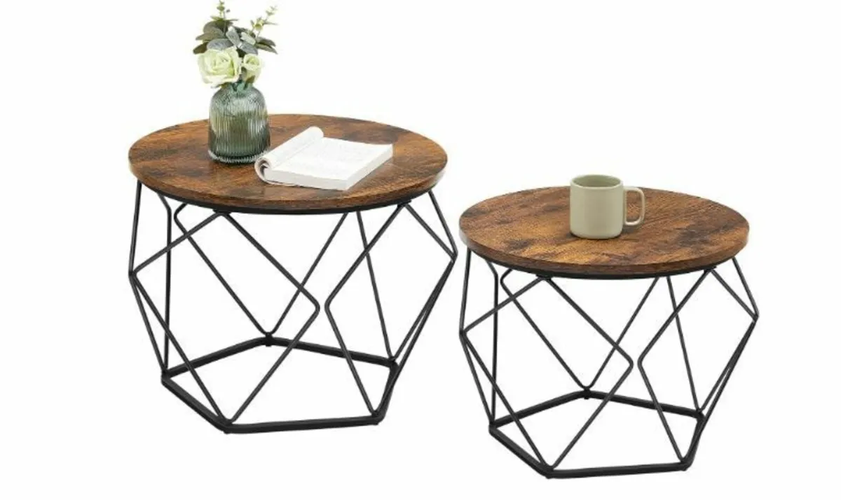 Round Coffee Table, Set of 2 - Image 4