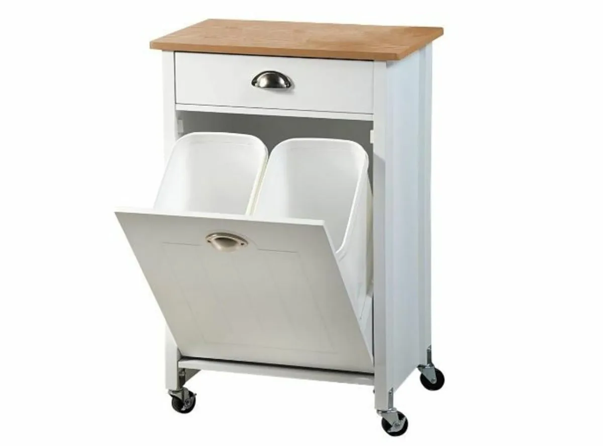 Wooden Kitchen Trolley, White, 79 cm - Image 2