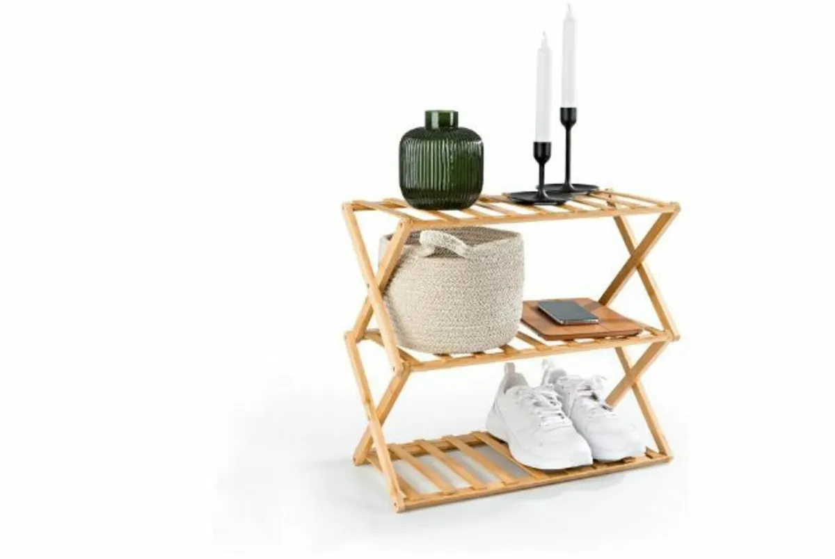 Bamboo Shelf, 3 Levels, Foldable - Image 2