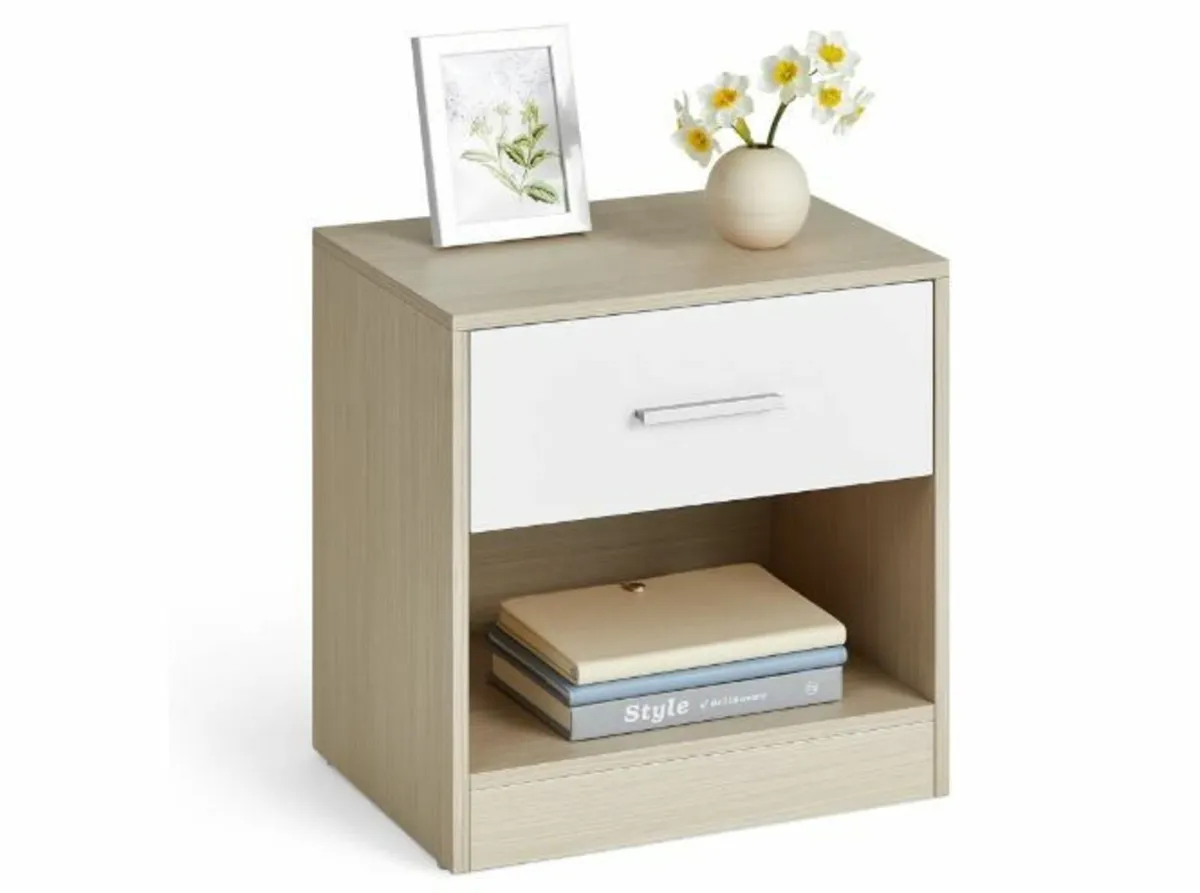 Bedside Table, Side Table, with Drawer - Image 2