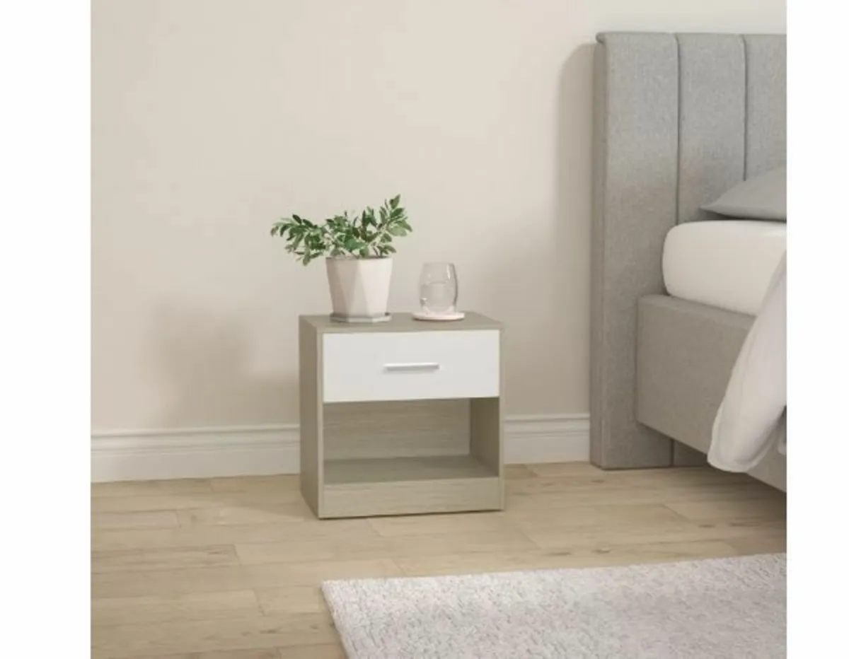 Bedside Table, Side Table, with Drawer - Image 3