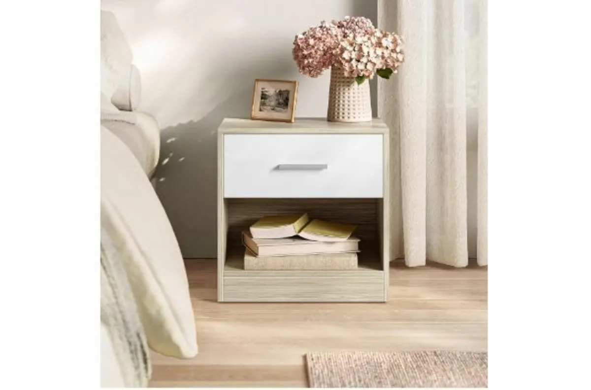 Bedside Table, Side Table, with Drawer - Image 4