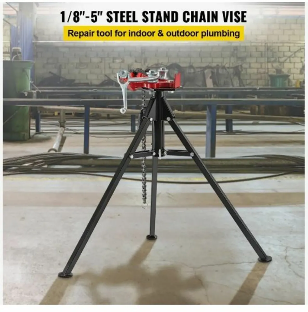 Tripod Pipe Chain Vise | 1/8"-5" Pipe Capacity - Image 2