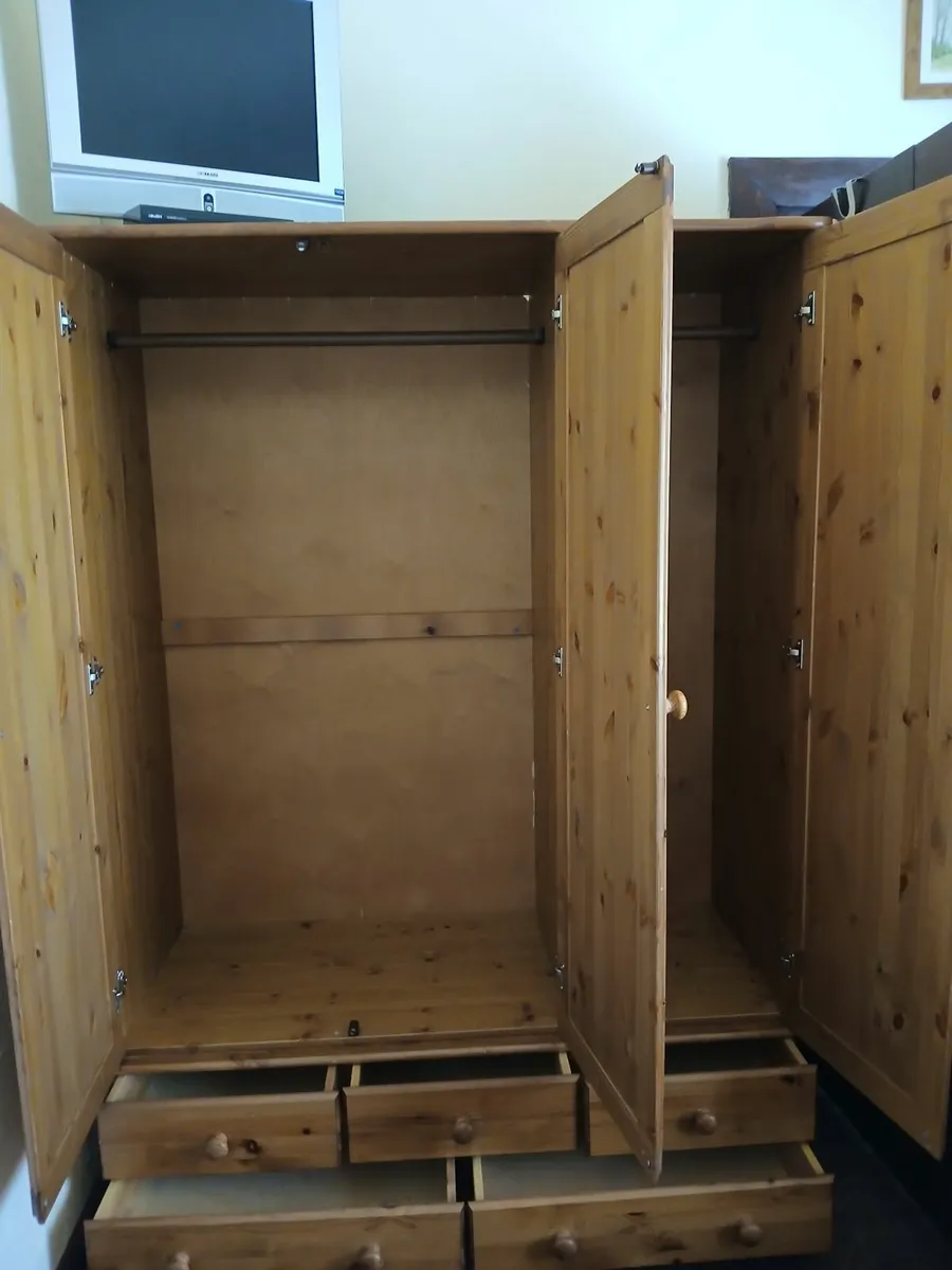 Pine wardrobe & lockers - Image 1