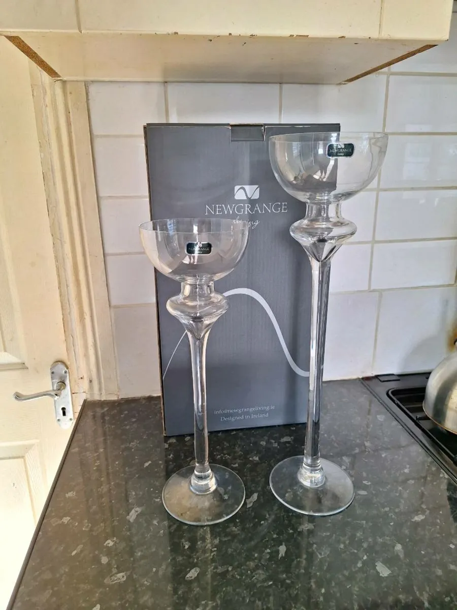 Newgrange tall Adam and Eve ball candle holders - Image 1