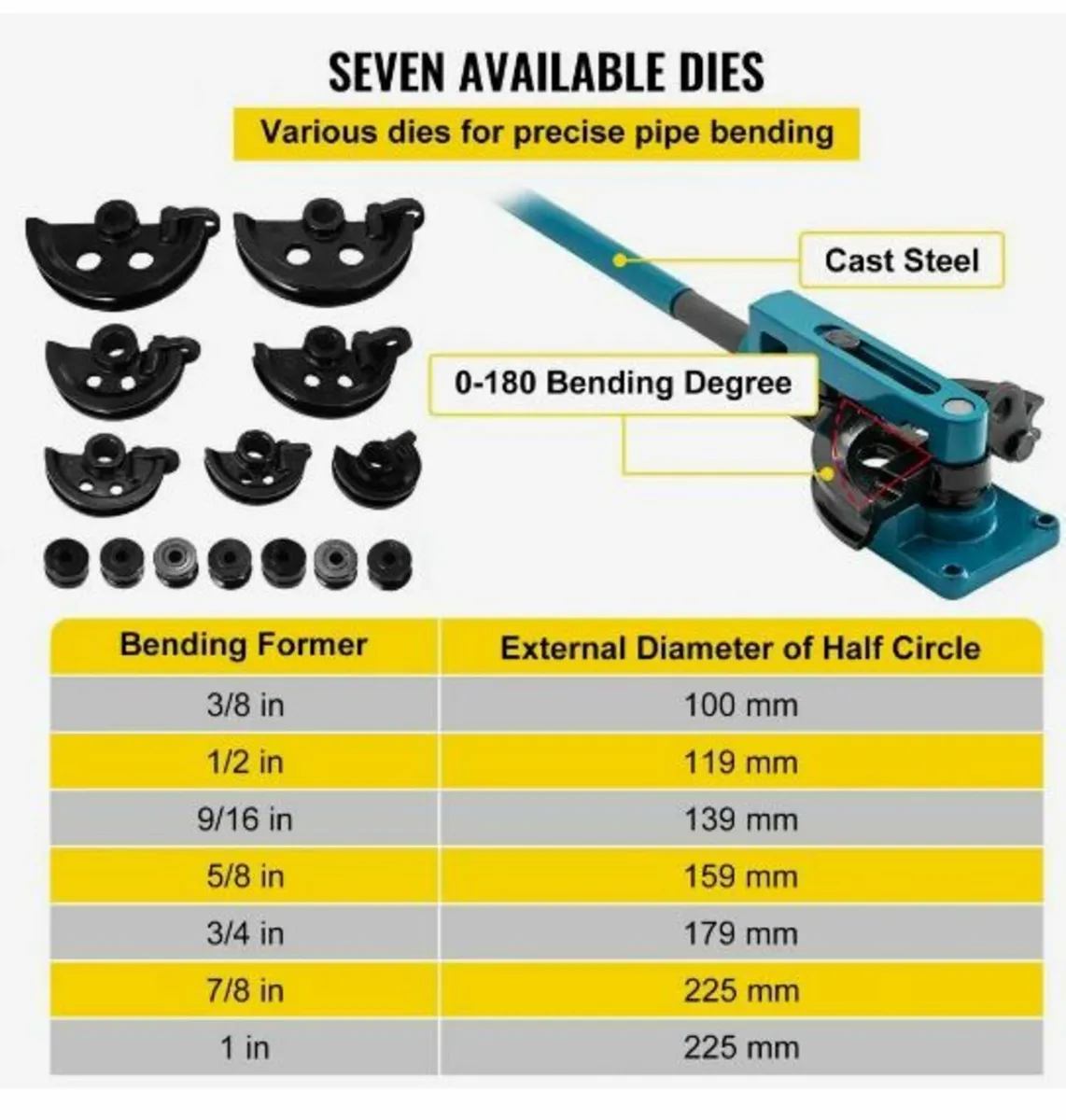 Pipe Bender 3/8 to 1 Inch Pipe Tubing Bender - Image 1