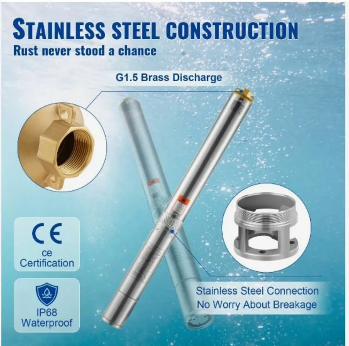 Deep Well Submersible Pump, 1500W - Image 2