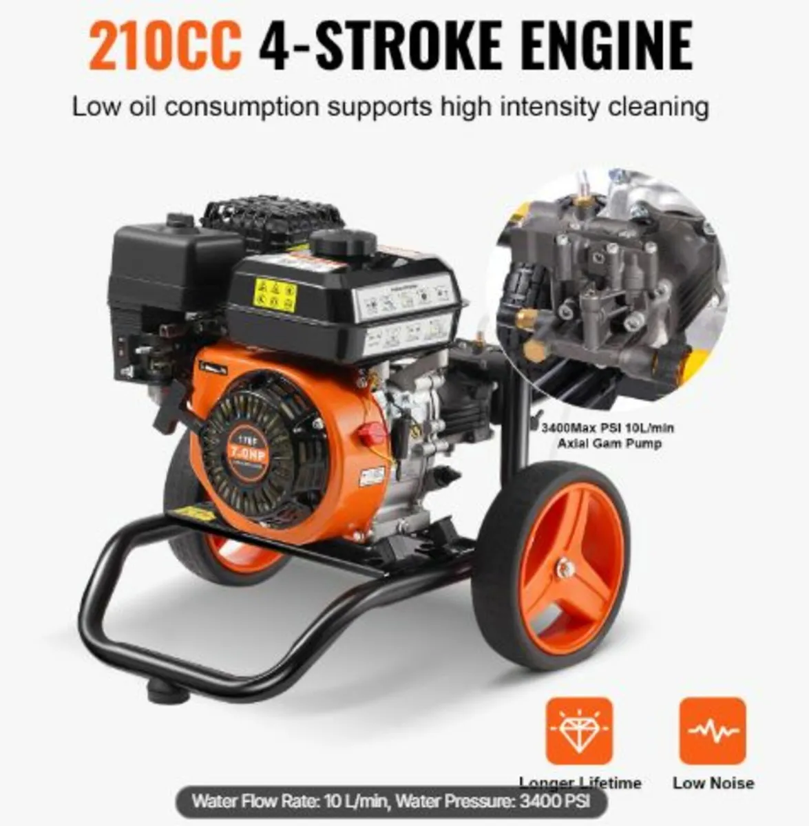 Gas Pressure Washer,3400 PSI 2.6 GPM, Gas Powered - Image 3
