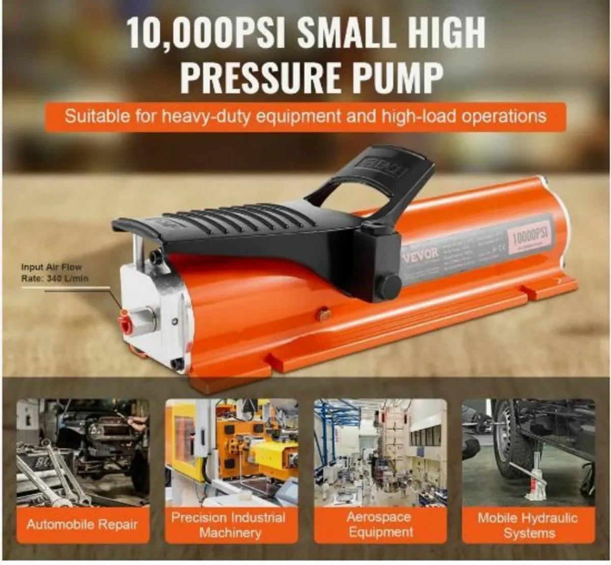 689 bar(10,000PSI) Air Hydraulic Pump - Image 2
