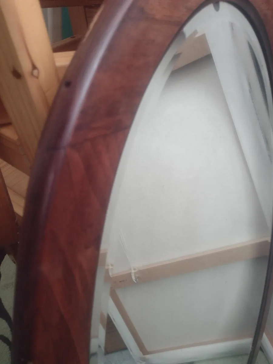 Very heavy Mid-Century bevelled mantle mirr6 - Image 3
