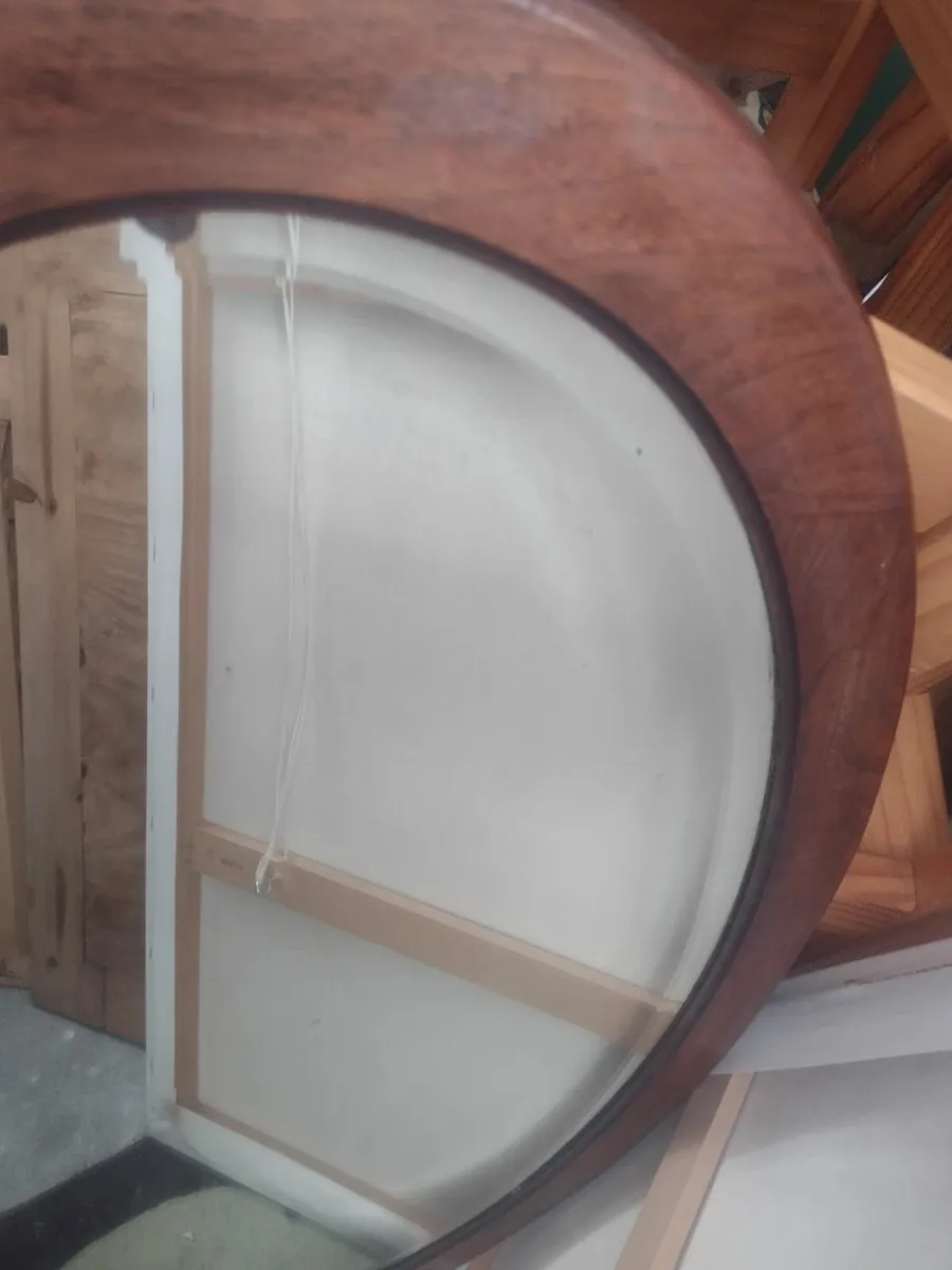 Very heavy Mid-Century bevelled mantle mirr6 - Image 2