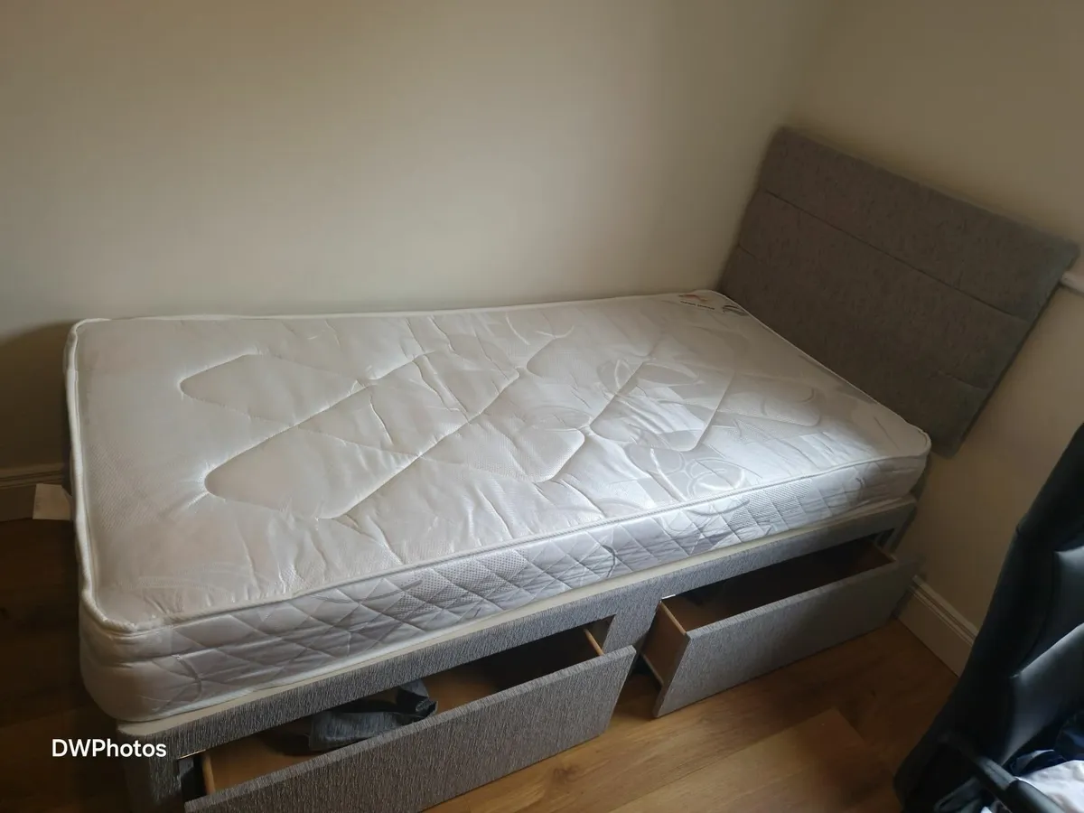 Divan single bed with mattress - Image 3