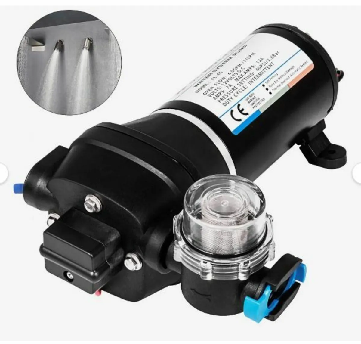 Water Pressure Diaphragm Pump, 12V - Image 1